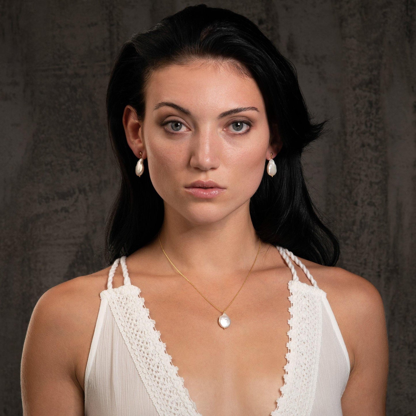 Gold Plated Baroque Pearl Pendant Necklace for Women - namana.london