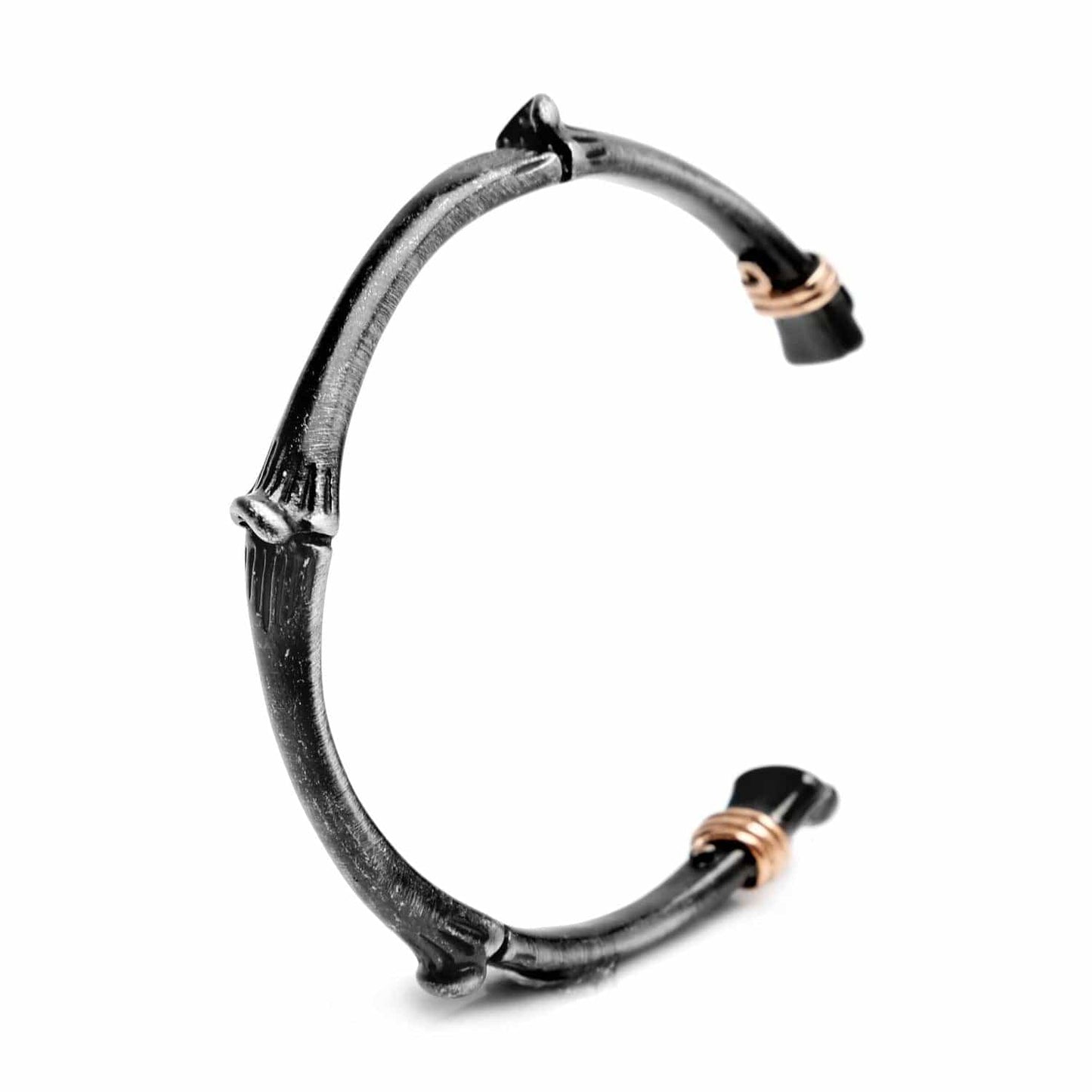 Stainless Steel Cuff Bangle for Men in a Bone Design - namana.london