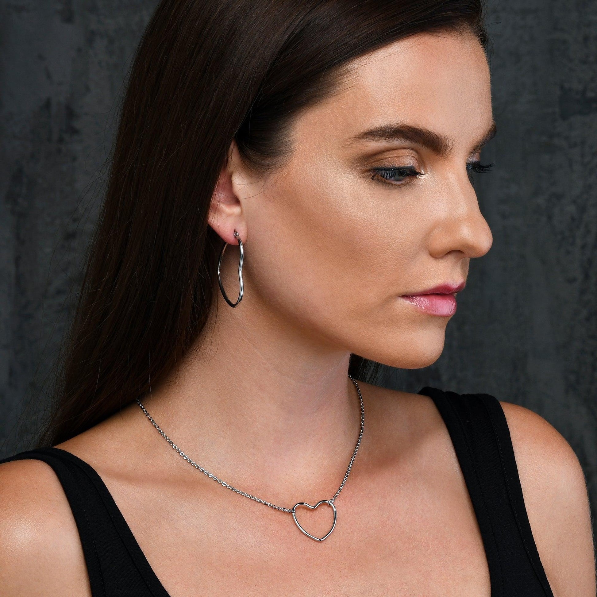 Large Heart Hoop Earrings for Women - namana.london