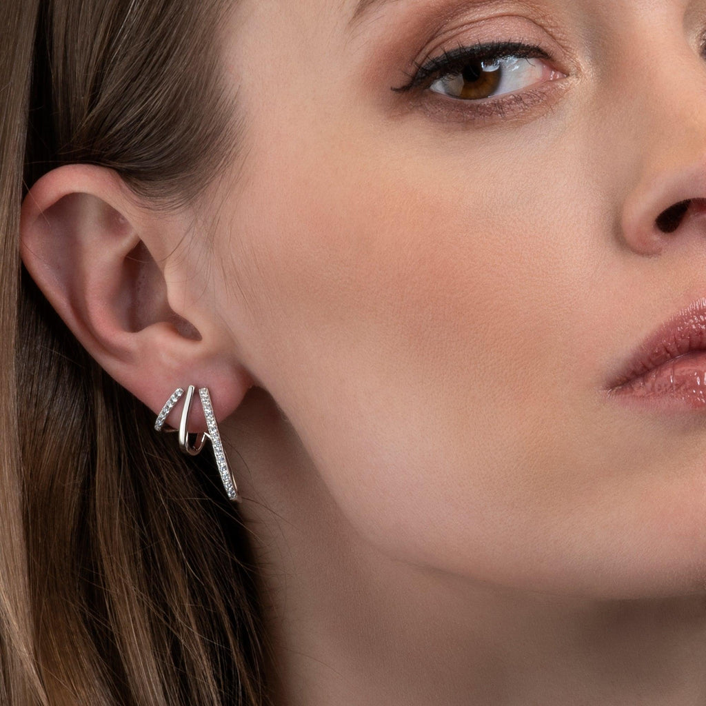 925 Sterling Silver Unusual Large Earrings for Women