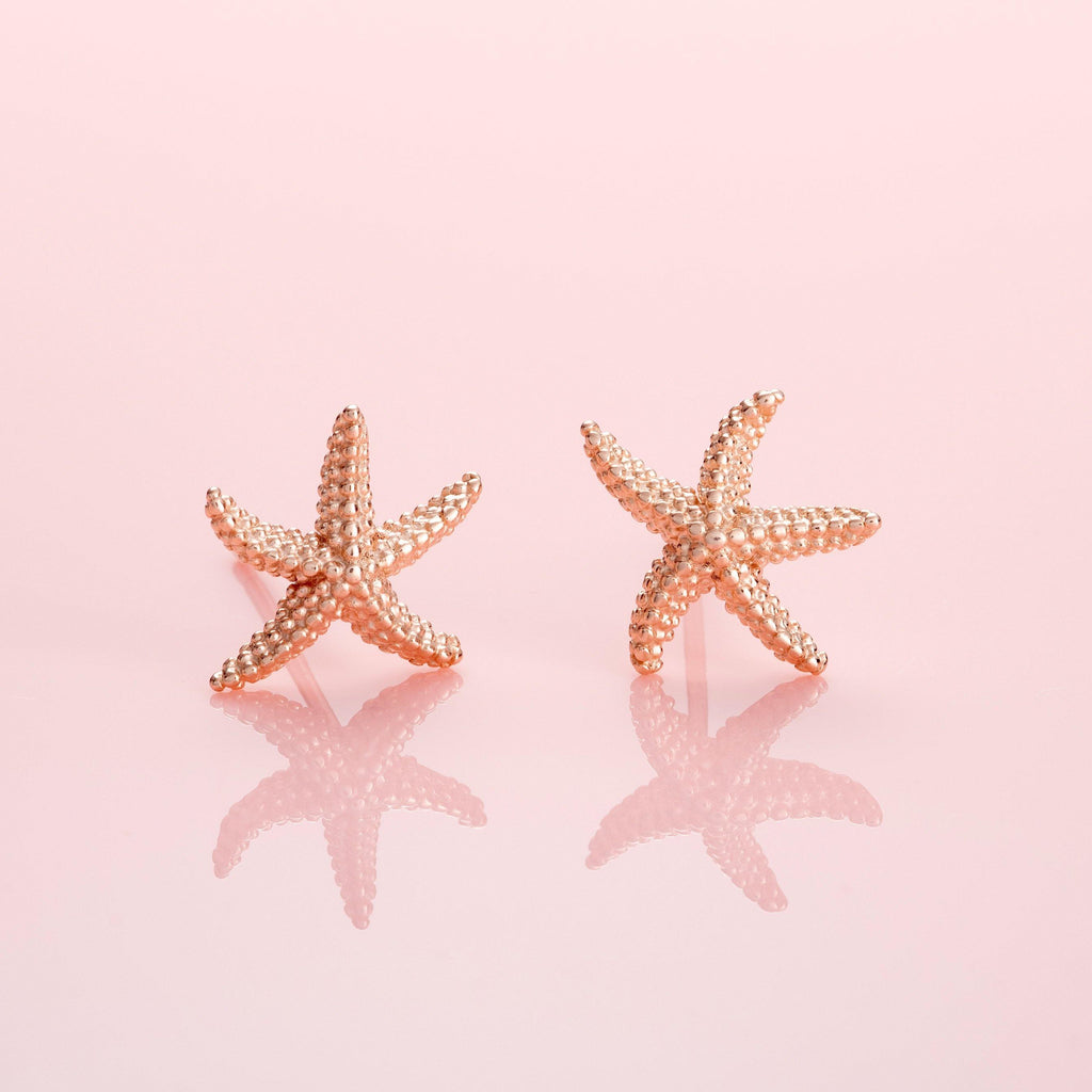 Rose Gold Starfish Stud Earrings