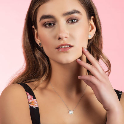 Mandala Disc Stud Earrings with Brushed Finish - namana.london
