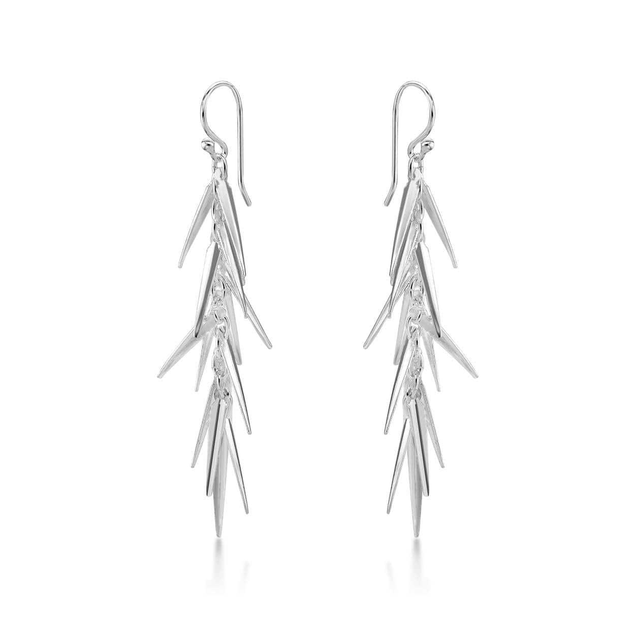 925 Sterling Silver Long Pine Dangle Earrings for Women - namana.london