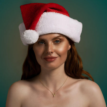 Gold Reindeer Pendant Necklace with a Pearl - namana.london