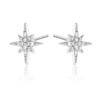 925 Sterling Silver North Star Stud Earrings for Women - namana.london