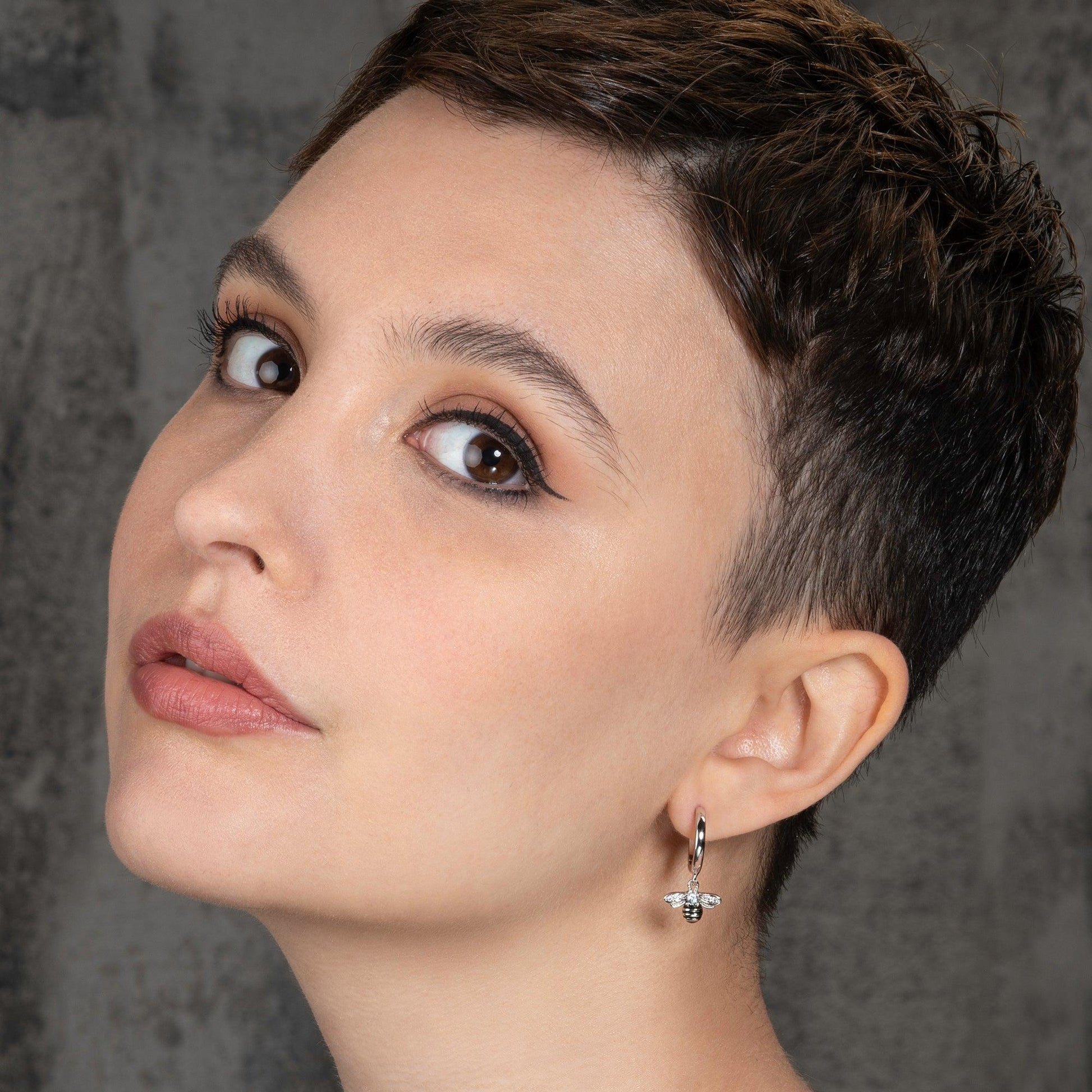 925 Sterling Silver Bumble Bee Hoop Earrings for Women - namana.london