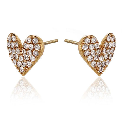 Gold Plated Heart Stud Earrings for Women - namana.london