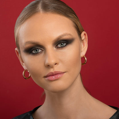 Chunky Rose Gold Hoop Earrings for Women - namana.london