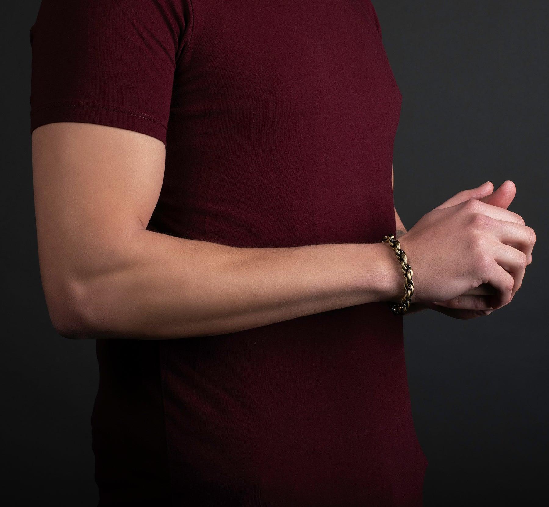 Vintage Bronze Stainless Steel Bracelet for Men - namana.london