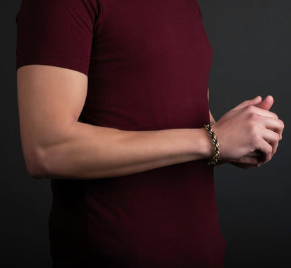 Vintage Bronze Stainless Steel Bracelet for Men - namana.london