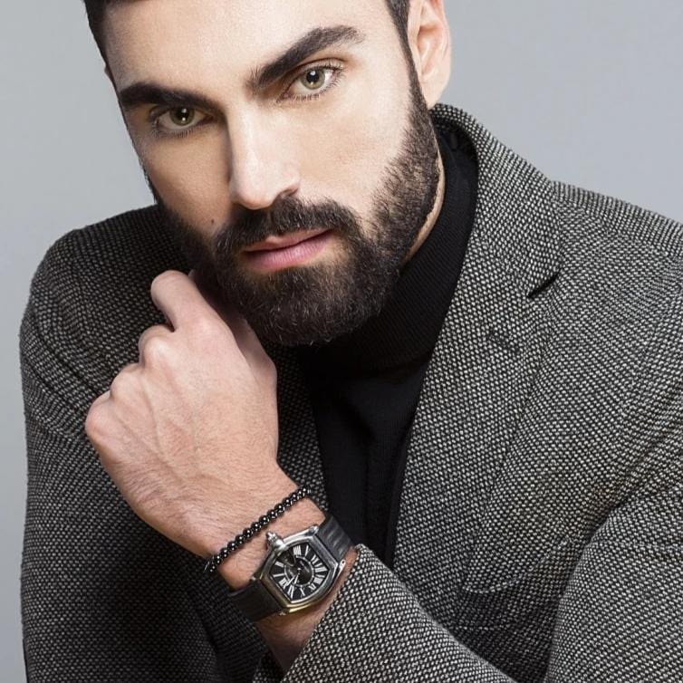 Gunmetal Black Bracelet for Men with Metal Beads on Adjustable Black Cord - namana.london