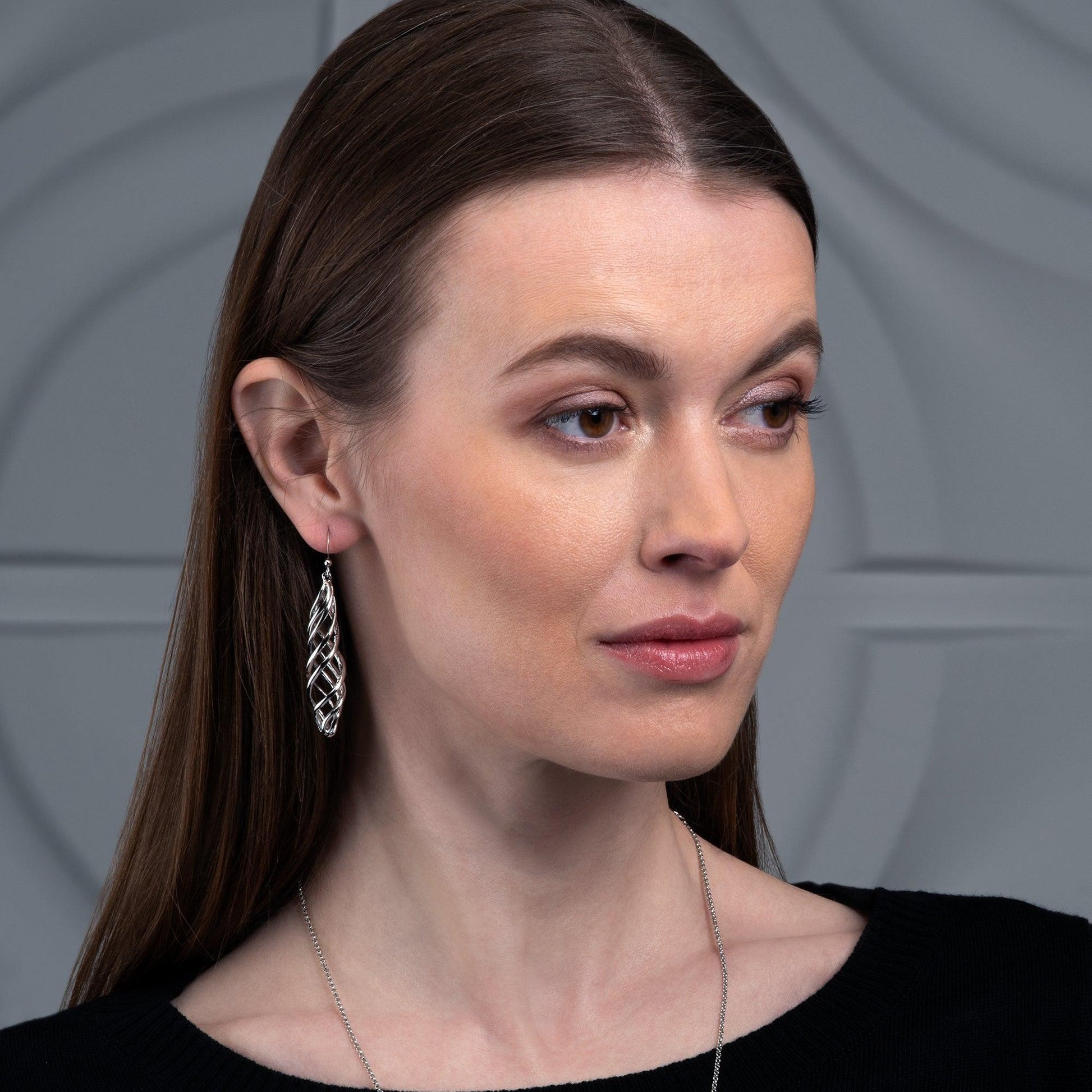 Long Spiral Dangle Earrings for Women - namana.london