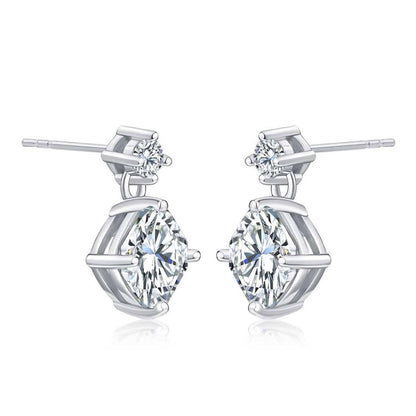 925 Sterling Silver Small Cubic Zirconia Drop Earrings for Women - namana.london