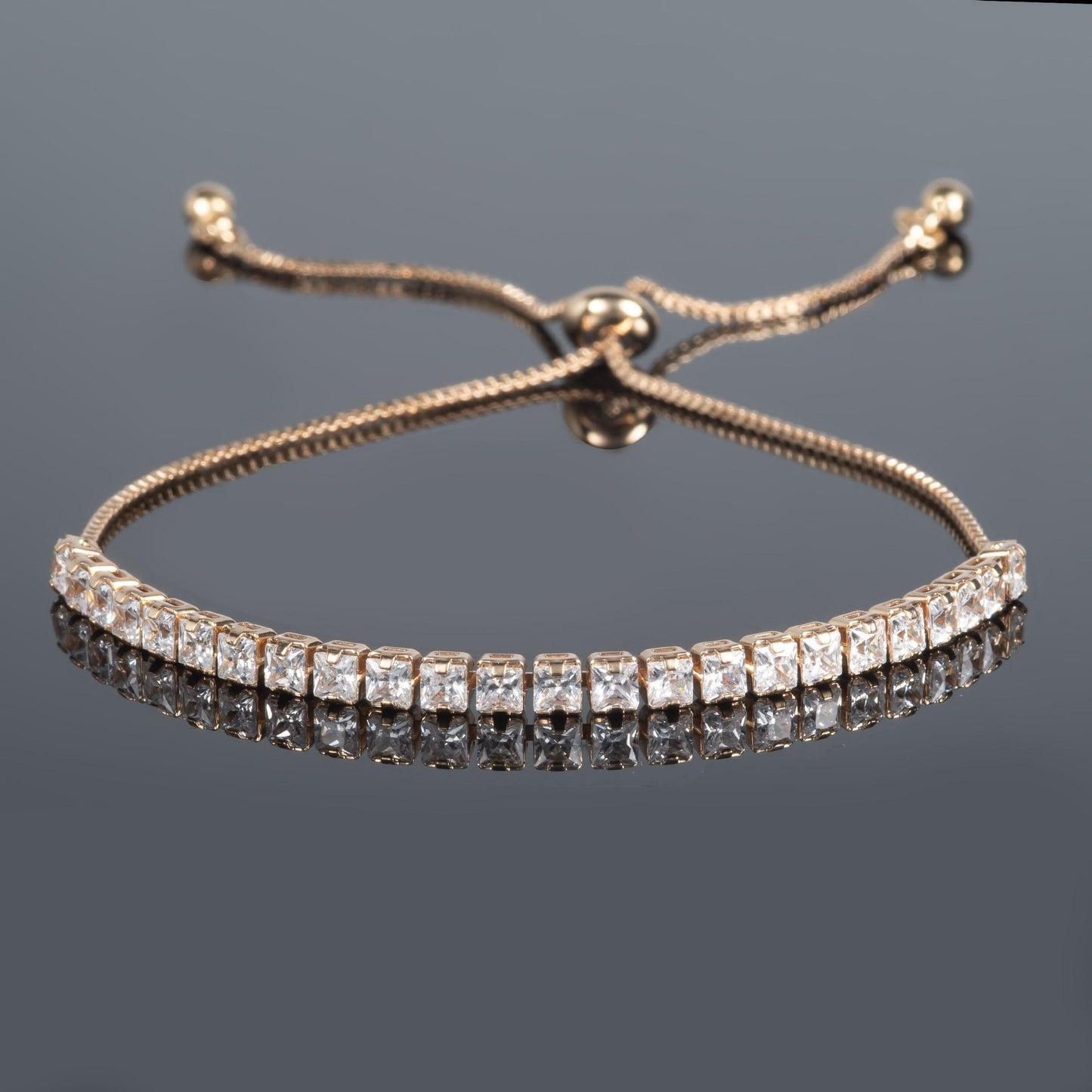 Adjustable Dainty Gold Bracelet for Women with Cubic Zirconia - namana.london