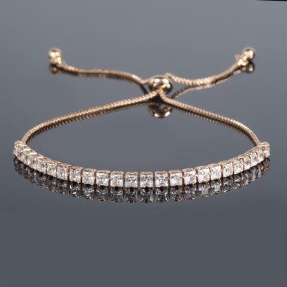 Adjustable Dainty Gold Bracelet for Women with Cubic Zirconia - namana.london