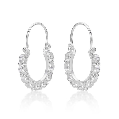 925 Sterling Silver Small Tribal Hoop Earrings for Women - namana.london