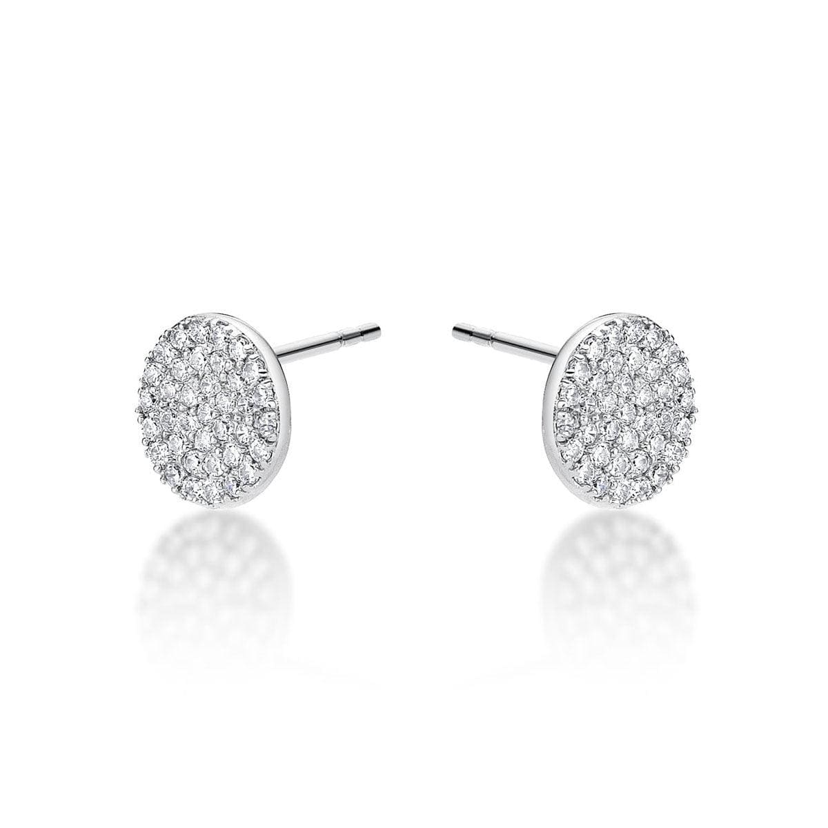 925 Sterling Silver Round Disc Stud Earrings for Women - namana.london