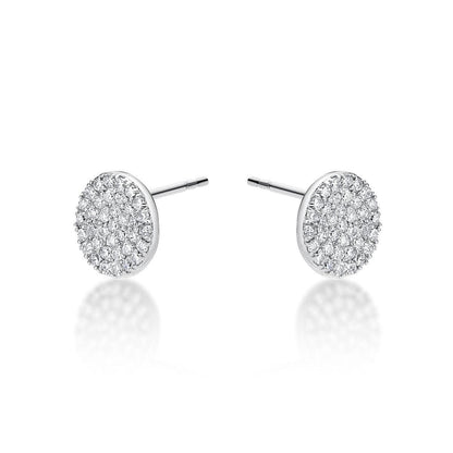 925 Sterling Silver Round Disc Stud Earrings for Women - namana.london
