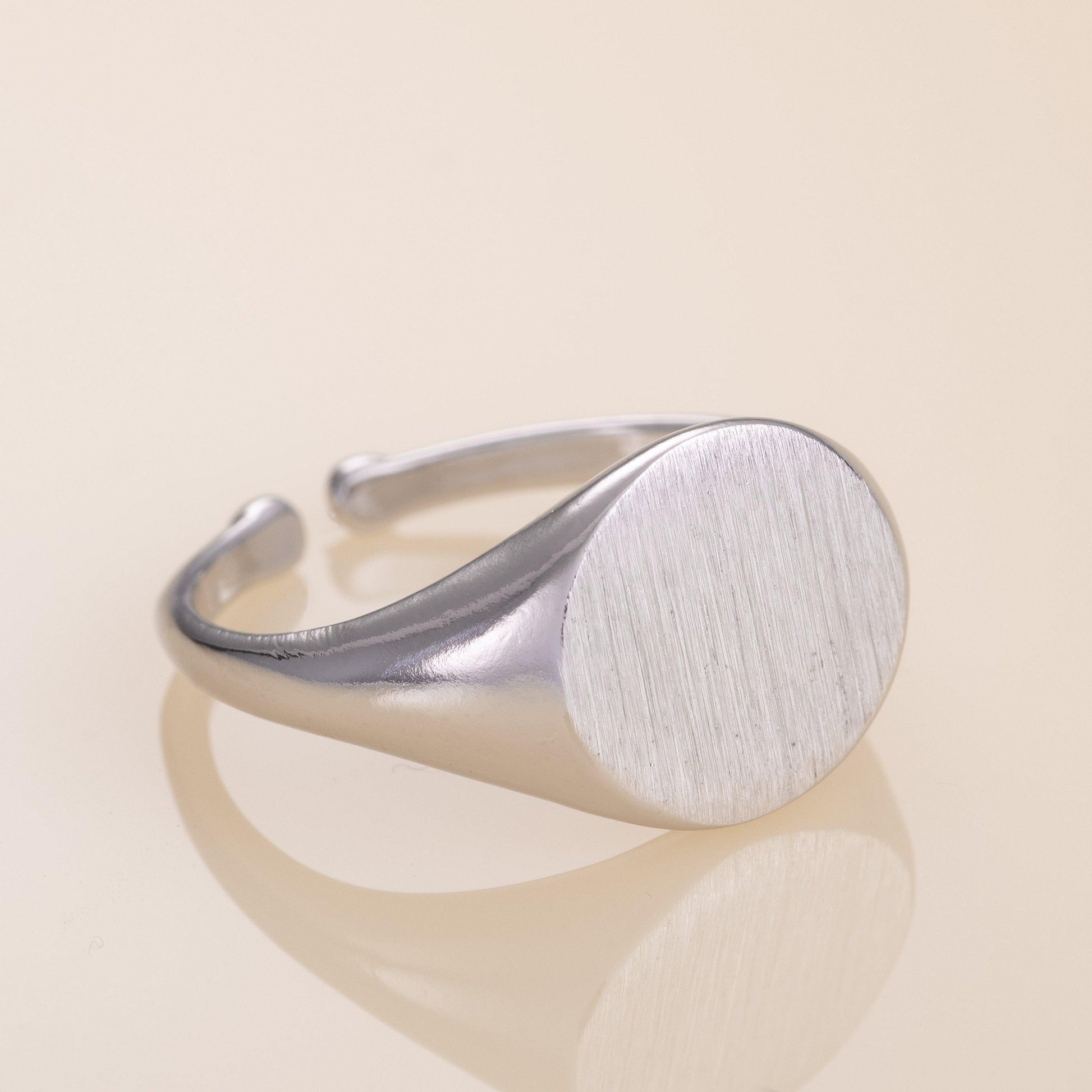 Adjustable Round Signet Ring for Women - namana.london