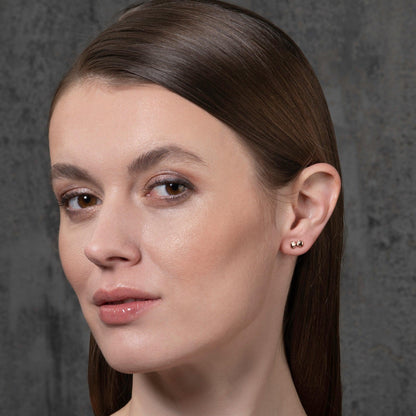 Rose Gold Small Bow Stud Earrings for Women - namana.london