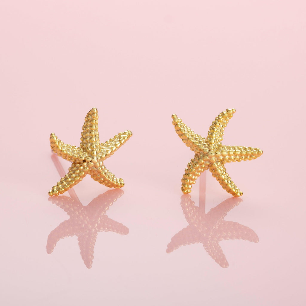 Gold Starfish Stud Earrings - namana.london