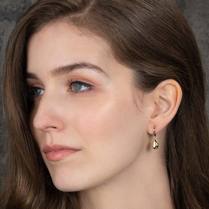 Silver and Gold Two Tone Teardrop Earrings - namana.london