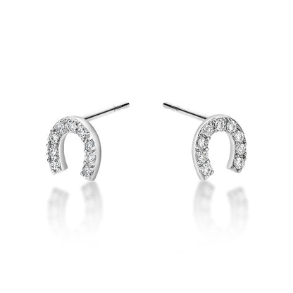 925 Sterling Silver Horse Shoe Stud Earrings for Women - namana.london