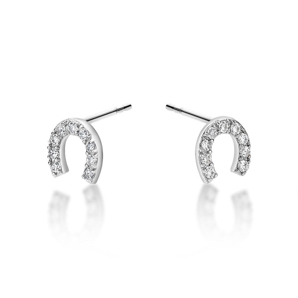 925 Sterling Silver Horse Shoe Stud Earrings for Women - namana.london