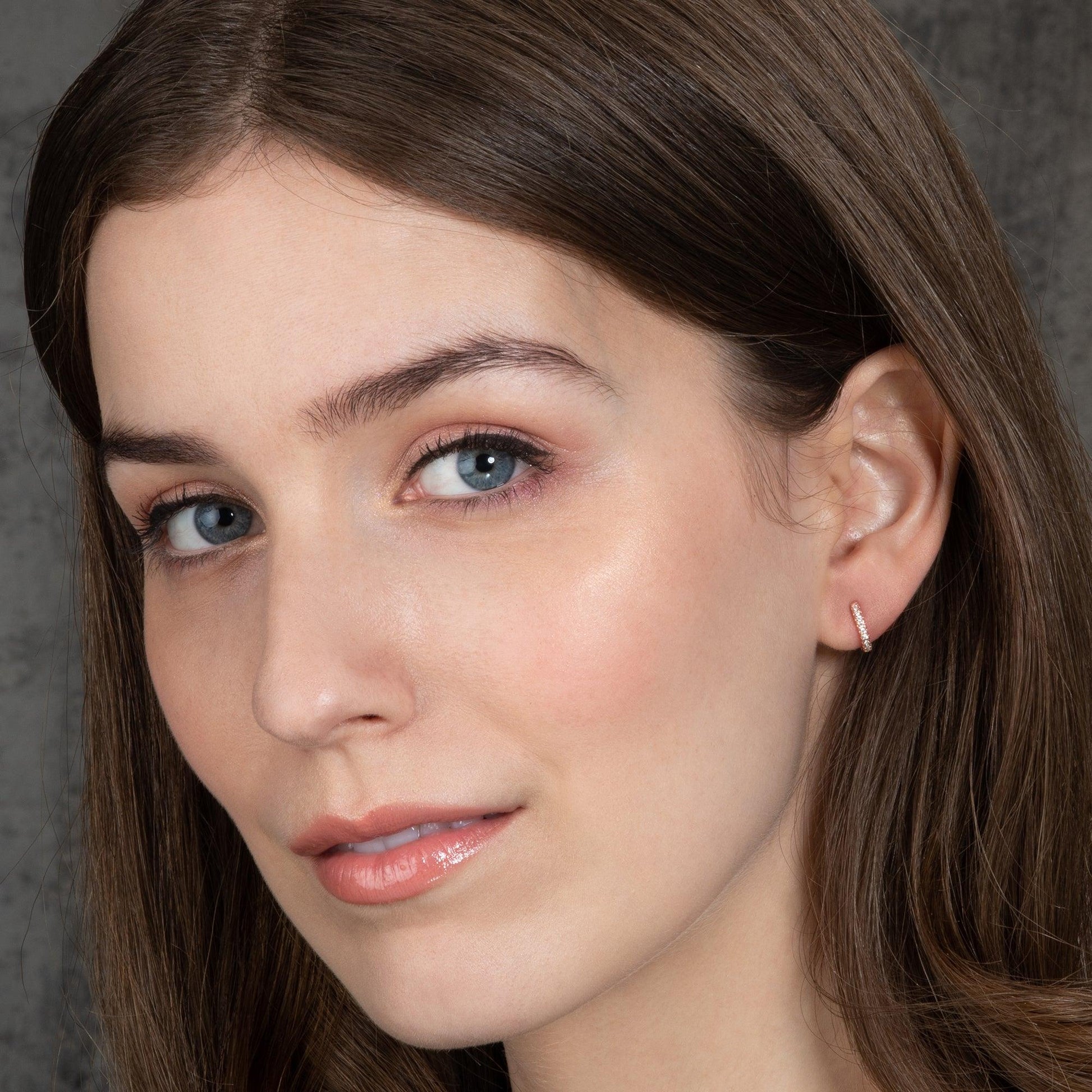 Rose Gold Mini Huggie Hoop Earrings for Women - namana.london