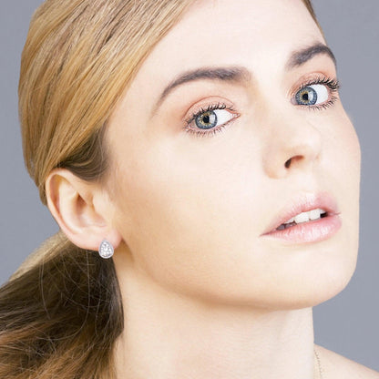 Teardrop Earrings with Cubic Zirconia - namana.london