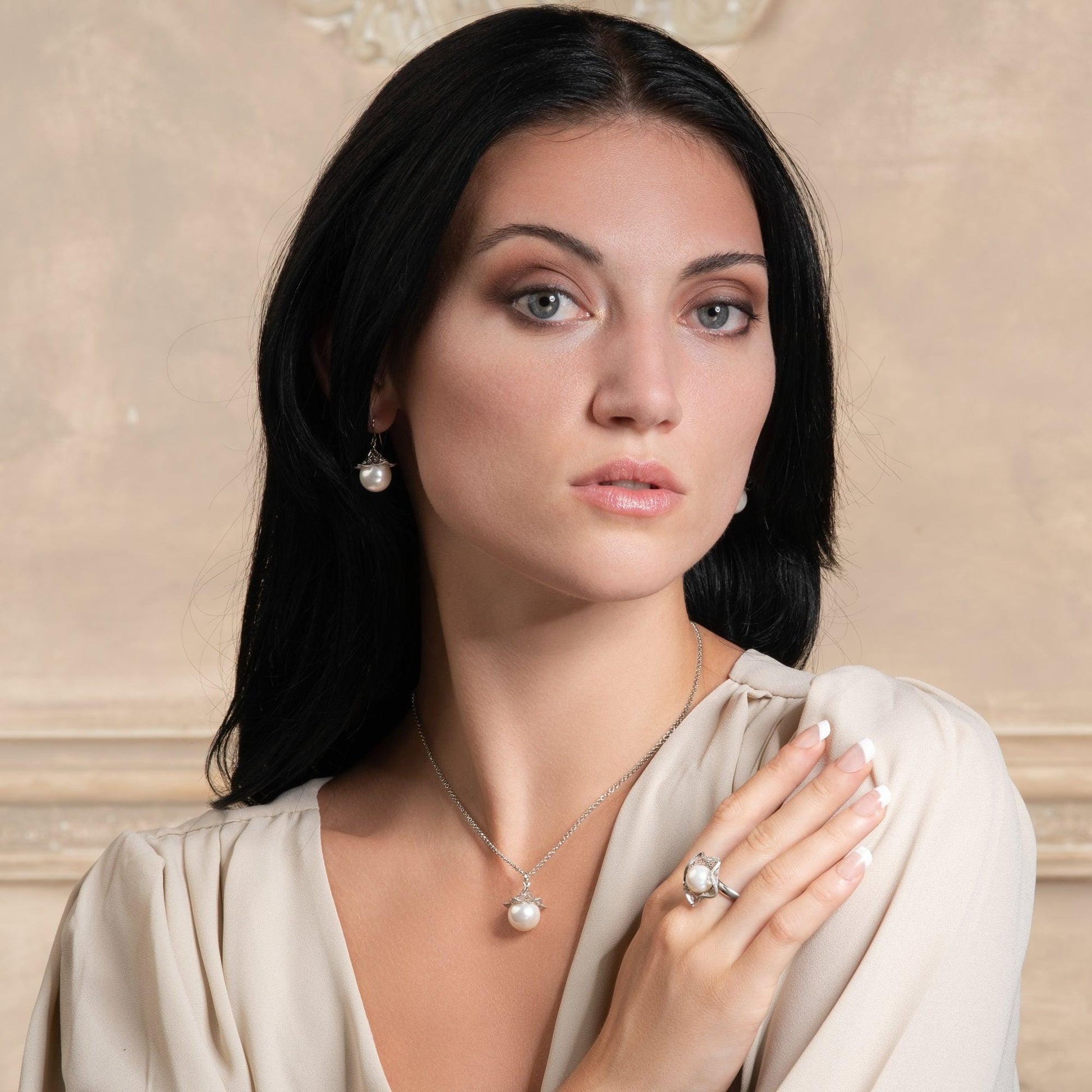 Large Pearl Drop Earrings for Women - namana.london