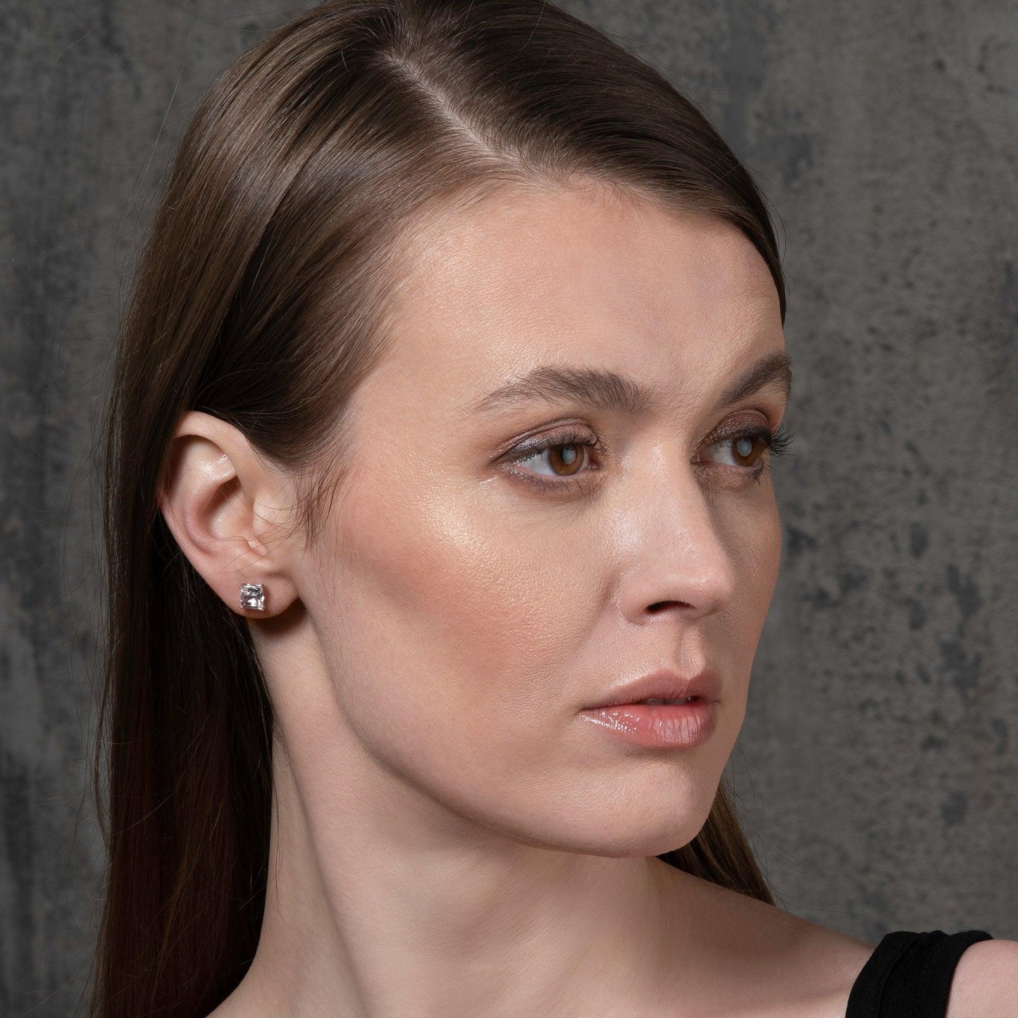 Square Cubic Zirconia Stud Earrings for Women - namana.london