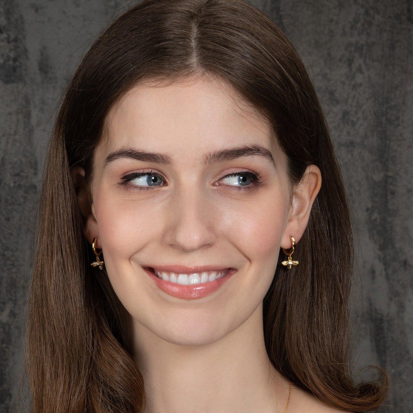 Gold Bumble Bee Hoop Earrings for Women - namana.london
