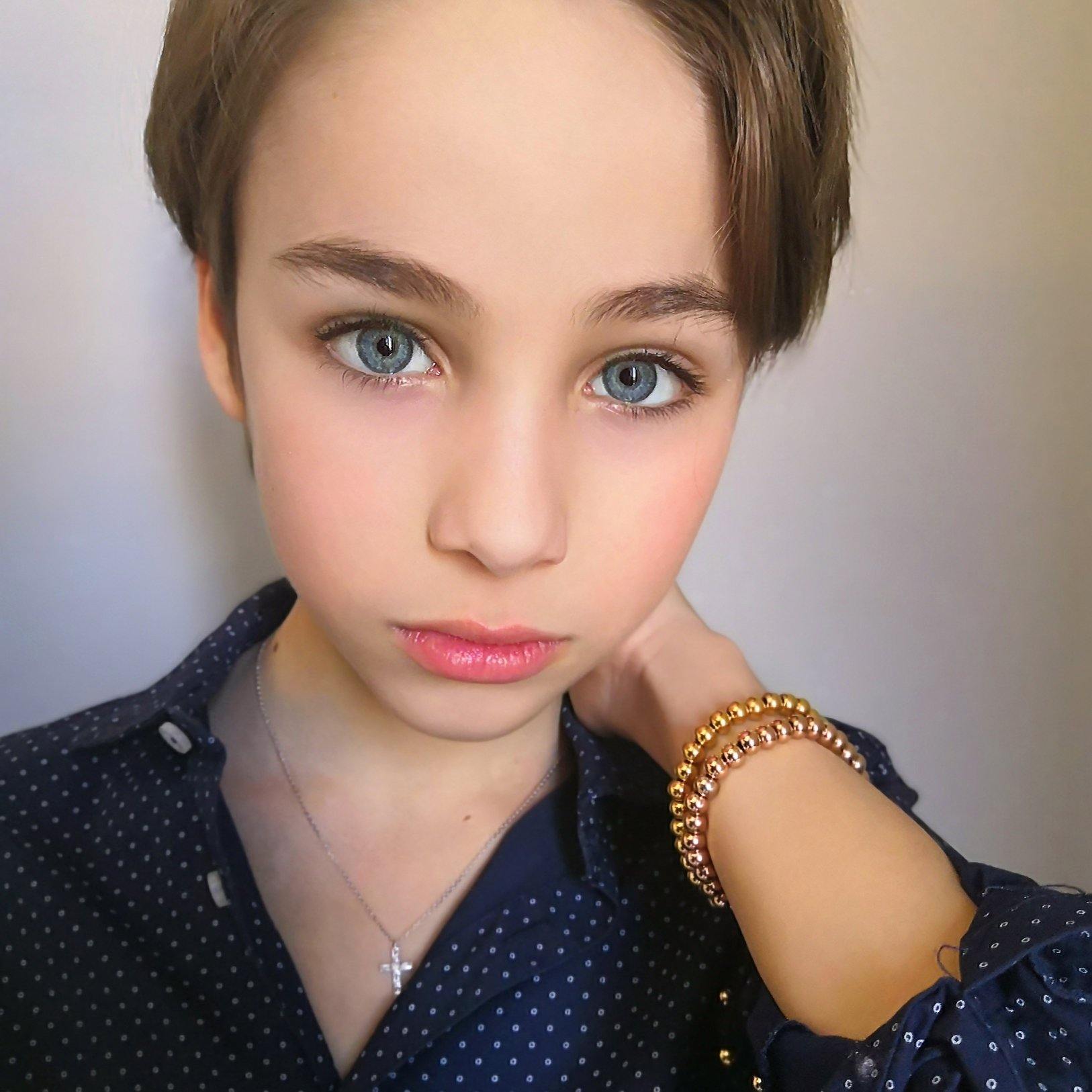 Gold Bracelet for Kids with Metal Beads on Adjustable Black Cord - namana.london