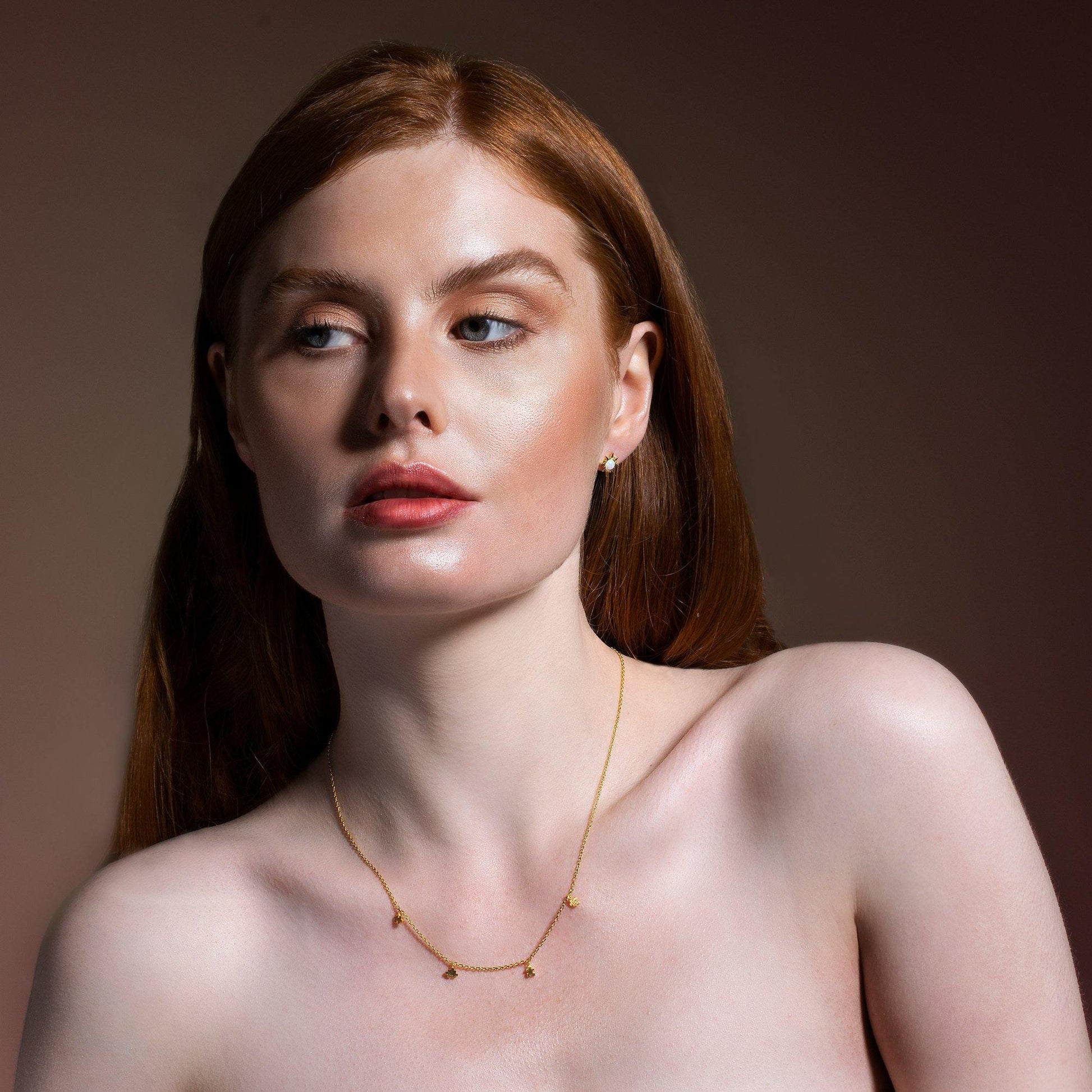 Gold Puzzle Collar Necklace with Jigsaw Charms - namana.london