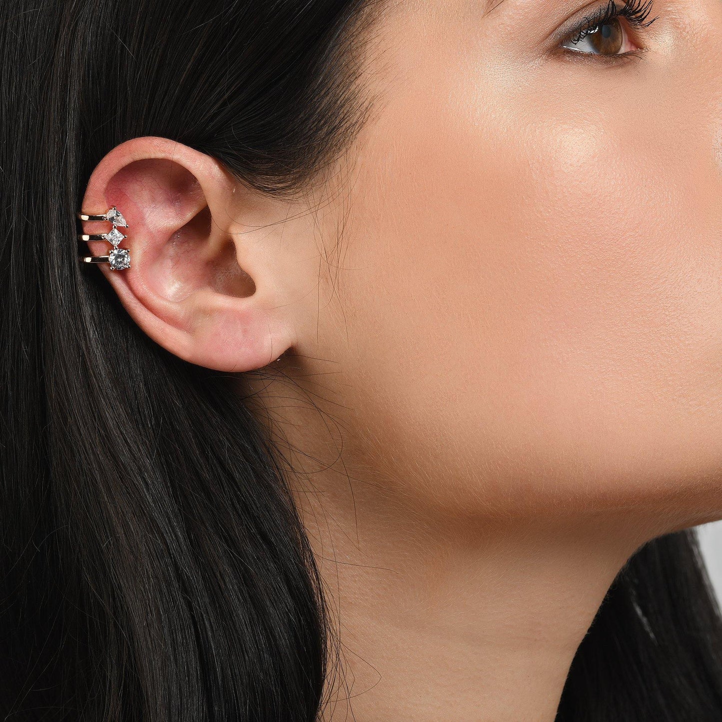 Ear Cuffs with Cubic Zirconia Stones - namana.london