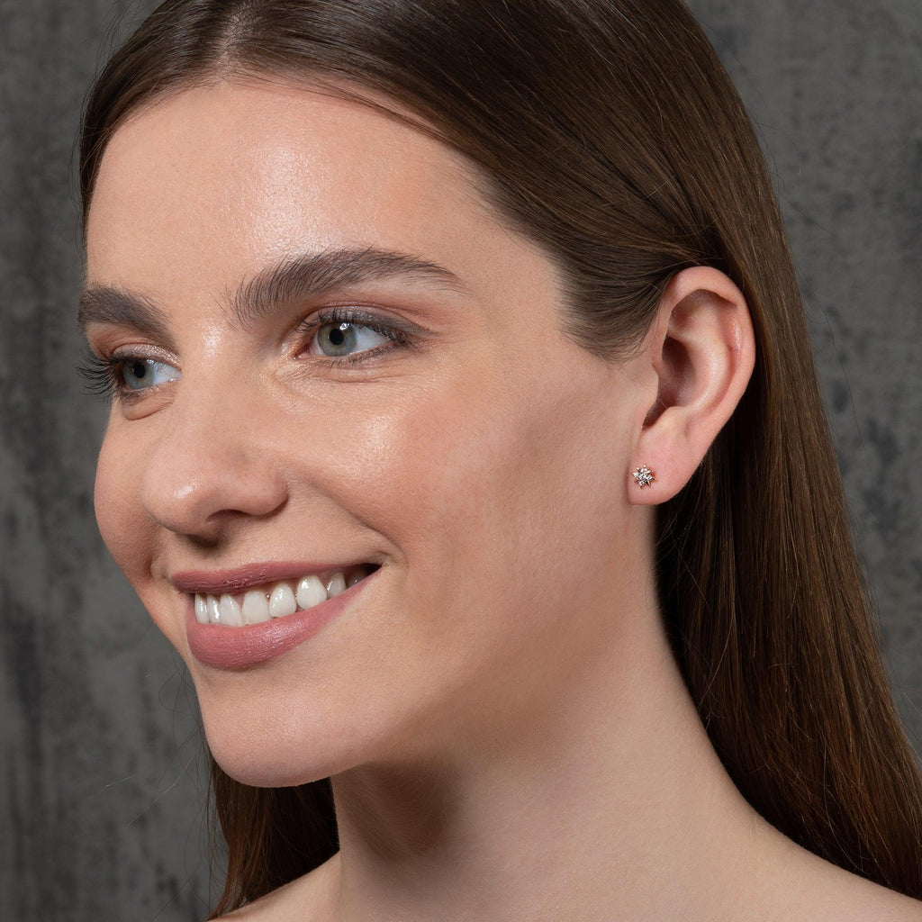 Rose Gold Mini Star Stud Earrings for Women - namana.london