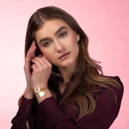Gold Heart Bracelet for Women. Chunky Bracelet for Women in Gold - namana.london