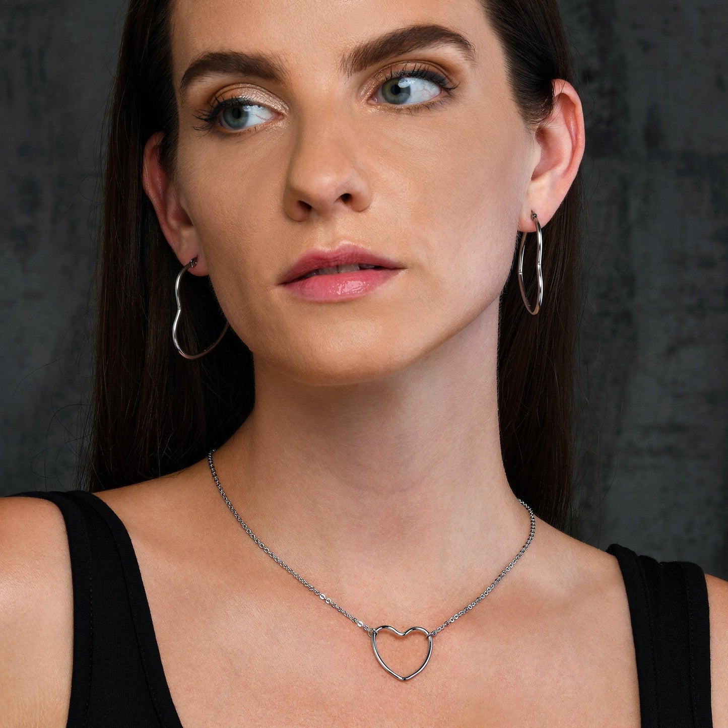 Large Heart Hoop Earrings for Women - namana.london