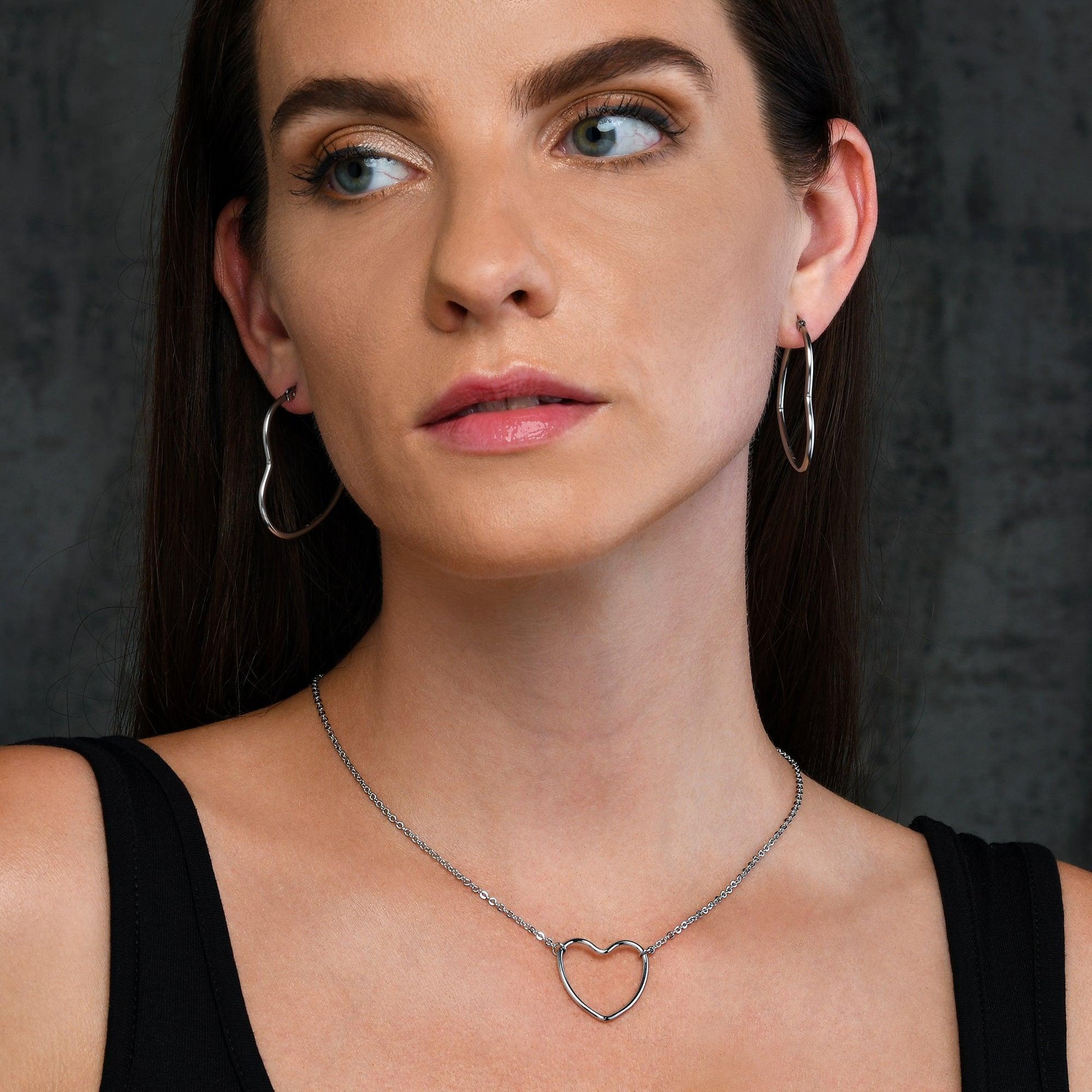 Large Heart Hoop Earrings for Women - namana.london