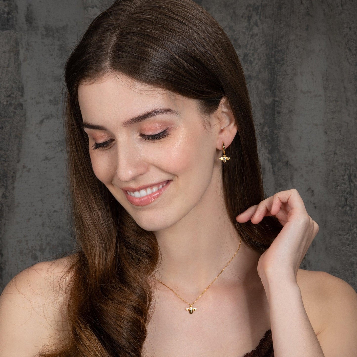 Gold Bumble Bee Hoop Earrings for Women - namana.london