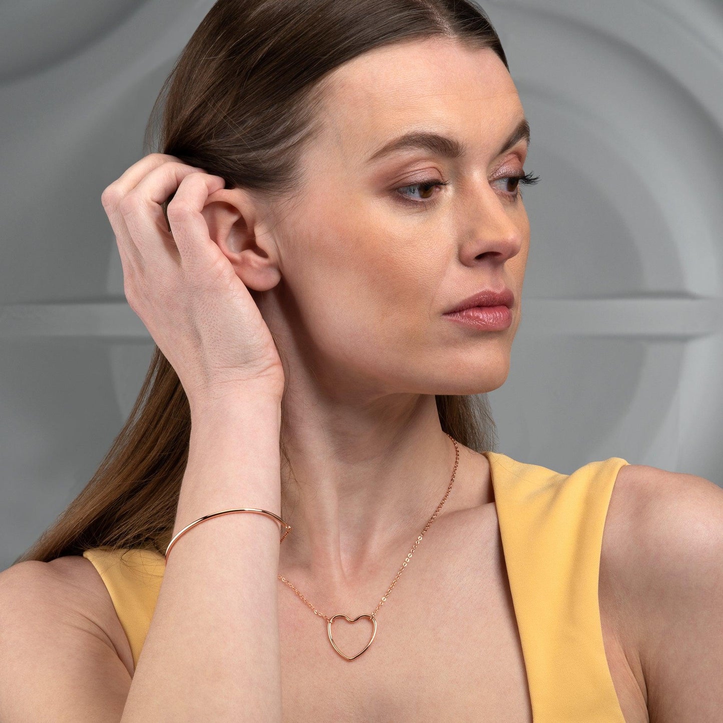 Dainty Rose Gold Heart Pendant Necklace for Women - namana.london