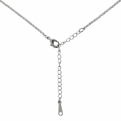 Double Drop Pendant Necklace with a Red Cubic Zirconia Gemstone - namana.london