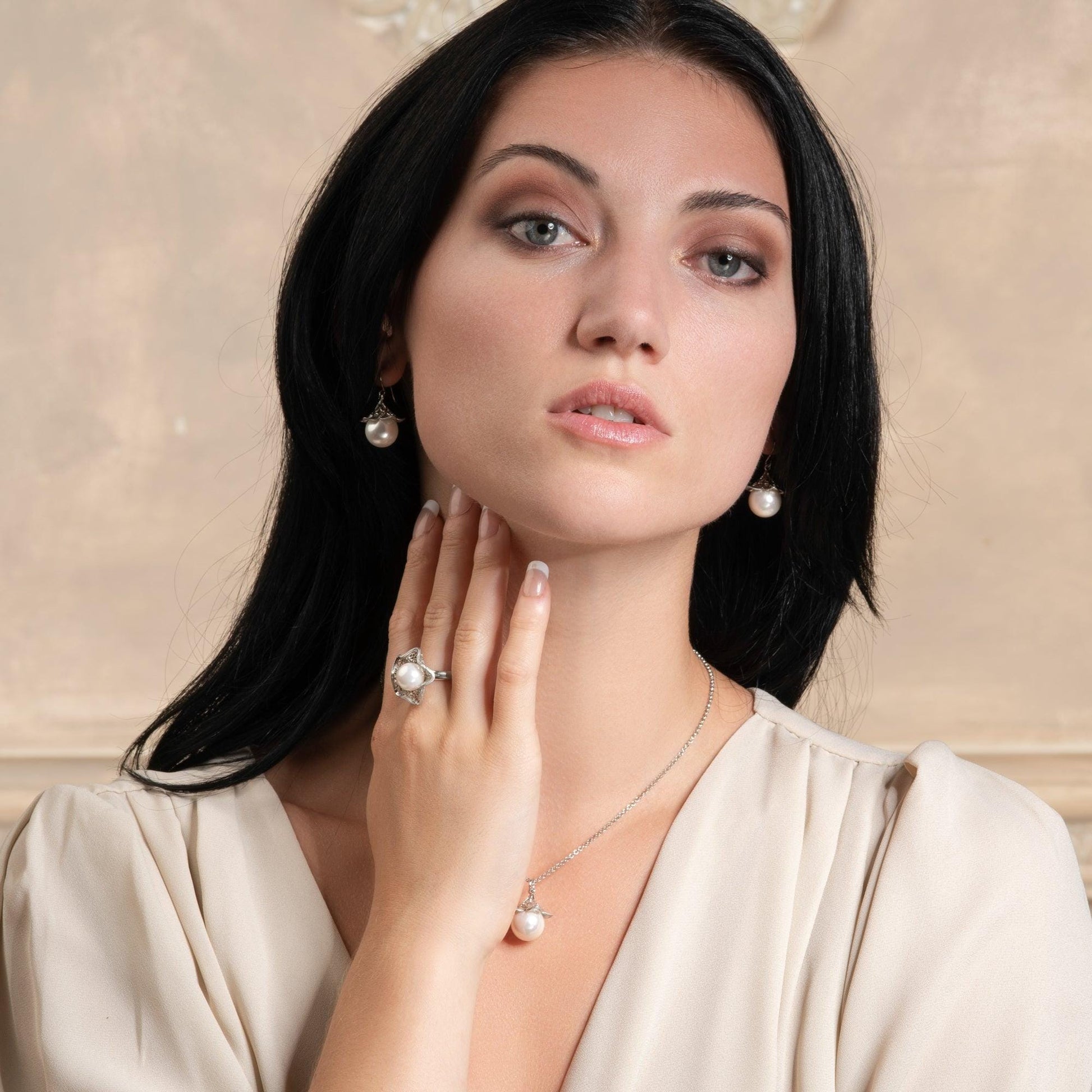 Large Pearl Drop Earrings for Women - namana.london