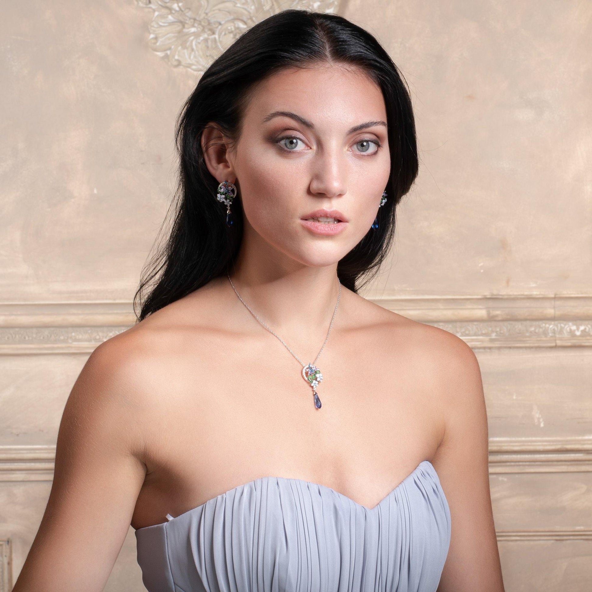 Sterling Silver Blue Dragonfly Necklace for Women - namana.london