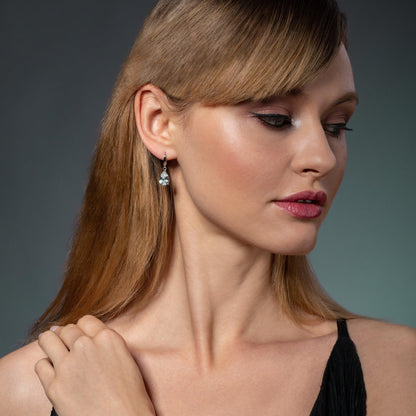 Pear Drop Earrings with White Cubic Zirconia - namana.london