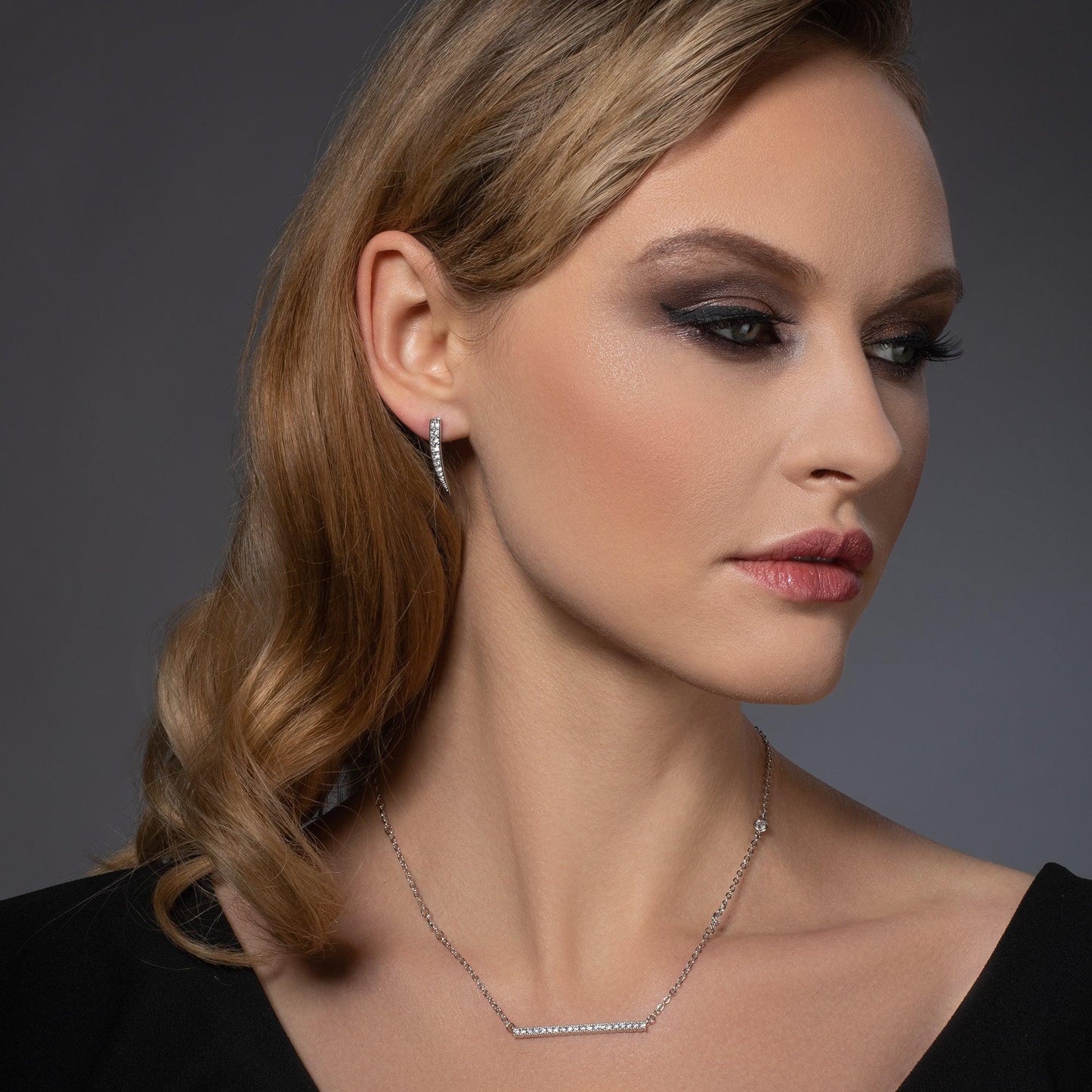 Spear Earrings with Cubic Zirconia - namana.london