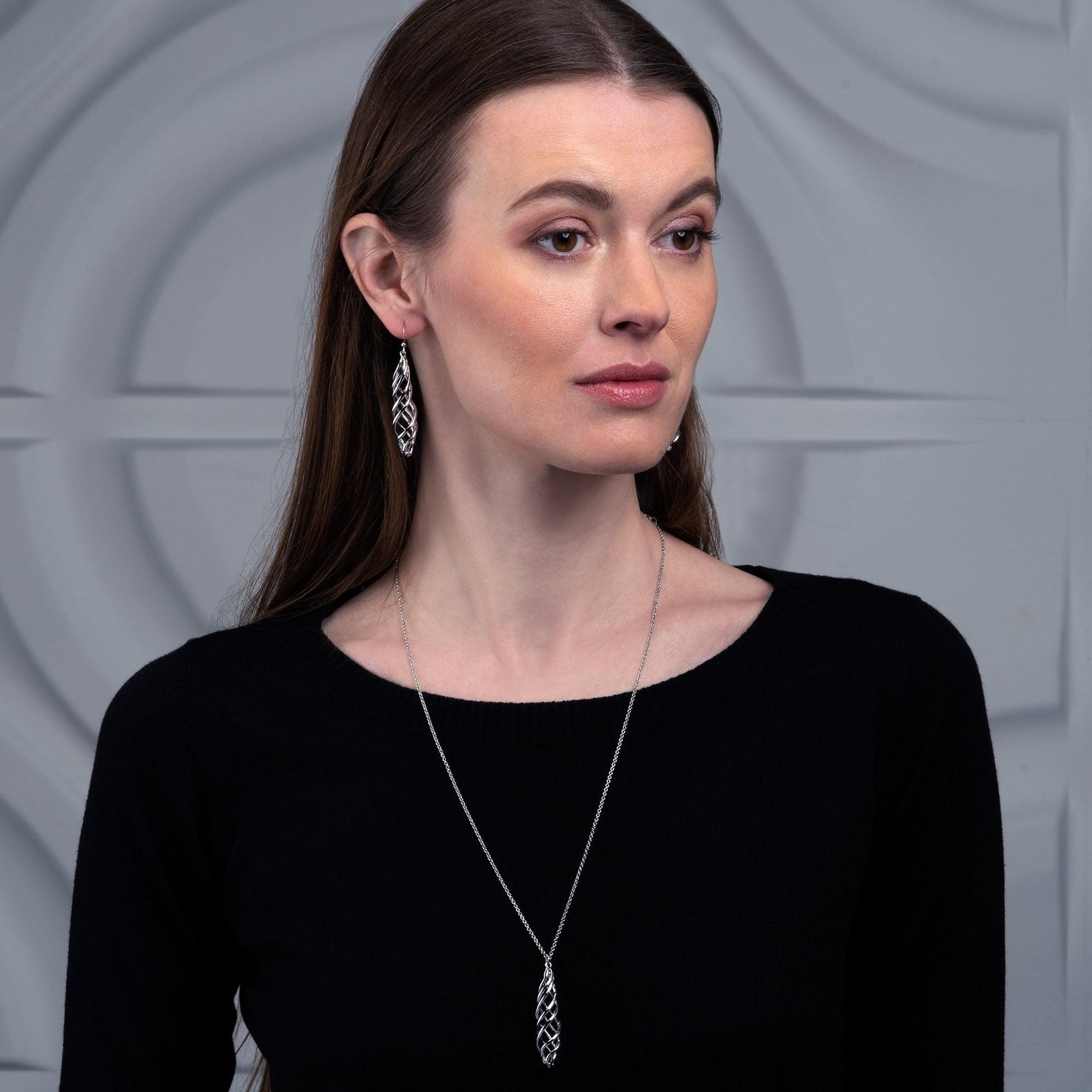 Long Spiral Pendant Necklace for Women - namana.london