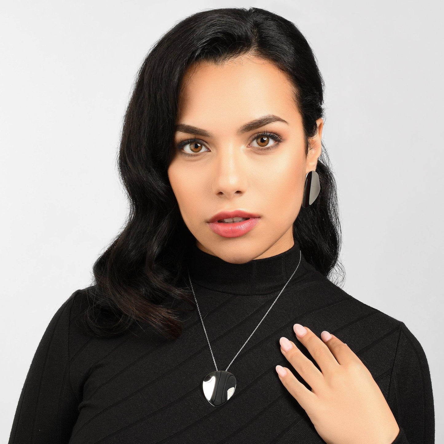 Large Mirror Pendant Necklace for Women - namana.london