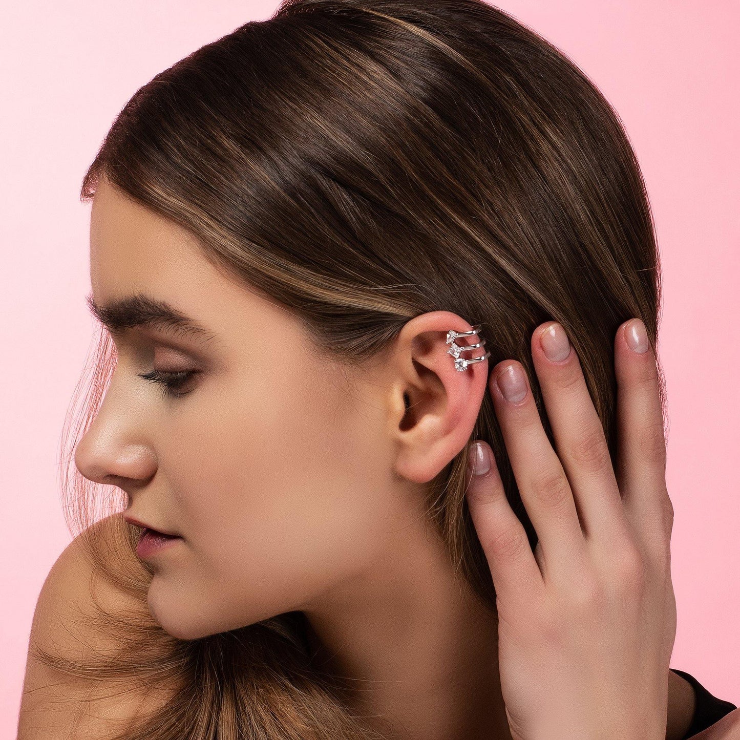 Ear Cuffs with Cubic Zirconia Stones - namana.london